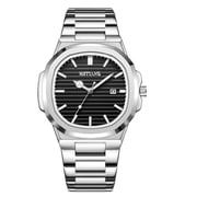 New quartz watch for men, vintage square watch, men's steel band business versatile casual luminous waterproof men's wristwatch