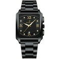 thumbnail image 1 of New rectangular men's watch, made of stainless steel, with a simple and sporty design, suitable for outdoor use, equipped with a quartz movement, calendar function, and waterproof feature, 1 of 9