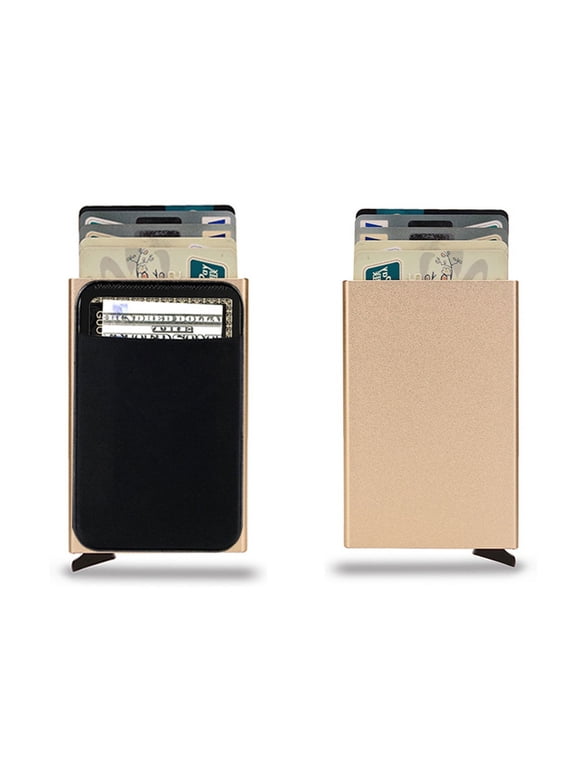 New rfid smart wallet card holder metal thin slim men women wallets pop up minimalist wallet small black purse metal wallet