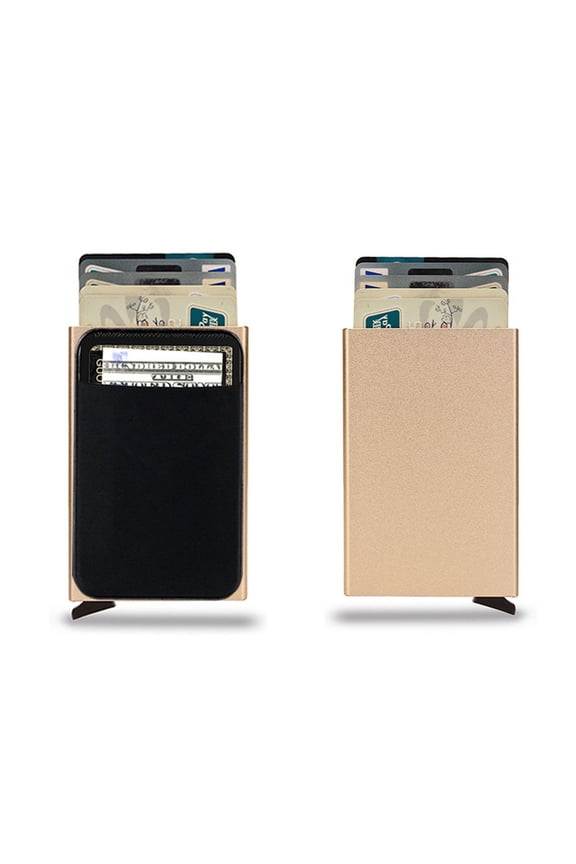 New rfid smart wallet card holder metal thin slim men women wallets pop up minimalist wallet small black purse metal vallet