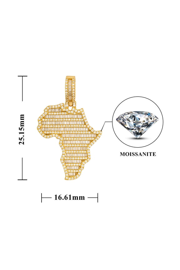 New s925 Silver China Mini Map Hip Hop Gold Pendant for Men and Women Hip Hop Mozambique Diamond Pendant Necklace