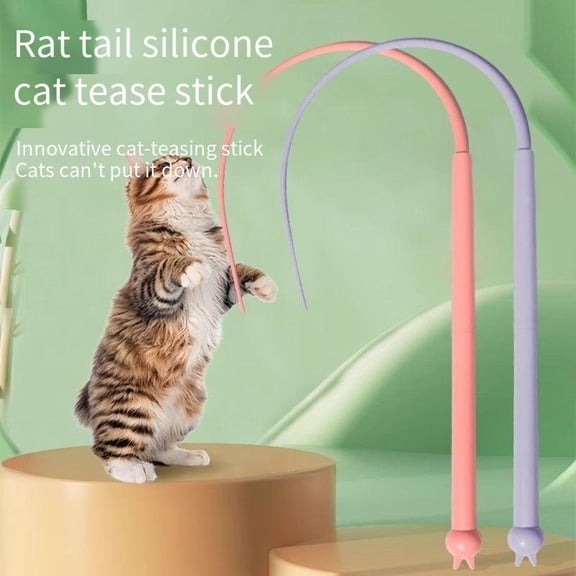 New silicone cat-teaser simulation mouse tail cat-teaser interactive self-hi replaceable cat-teaser toy
