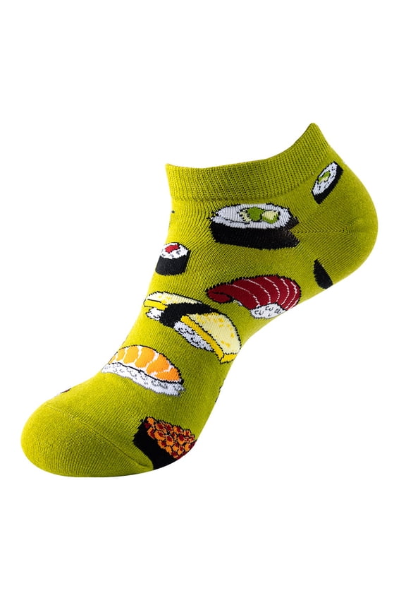 New socks: Men's spring and summer thin fruit socks, trendy socks for women, low-cut socks Casual Socks 5 Pairs