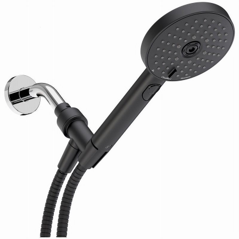 New sproos! 5" black handheld shower set that includes bracket hose