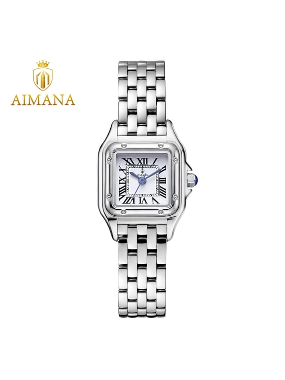 New square women's watch, classic steel band, fashionable quartz wristwatch, trendy business women's wristwatch