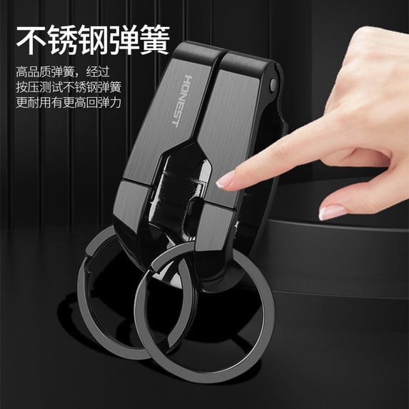 New stainless steel card sweatpants keychain men's hanging buckle car keychain waist hanging sweatpants buckle,SKU01160-K金