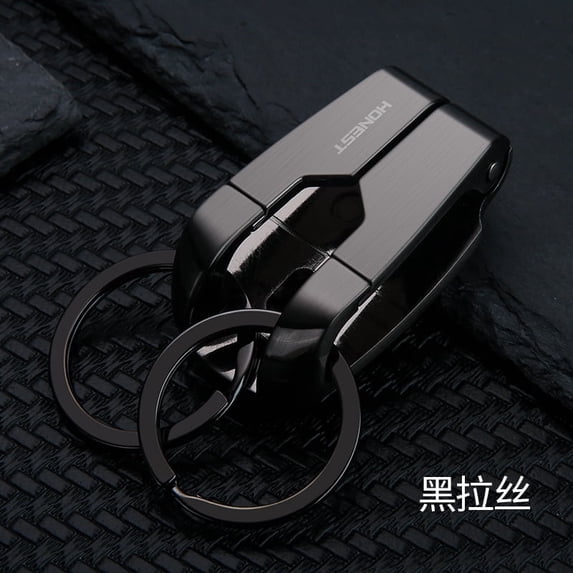 BBSISGO Stainless Steel Men's Key Ring Car Waist Hanging Buckle, Silver, 1