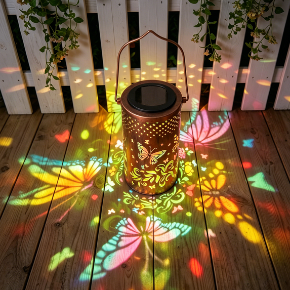Upgraded Garden Decor - Colorful Butterfly Solar Lantern Outdoor Waterproof Hanging Solar Lanterns Lights for Patio Balcony Steps Path Yard Decor, Perfect Gifts for Mother Grandmother Family Friends