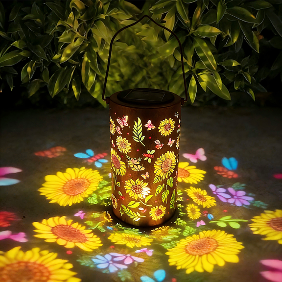New style Sunflower Solar Lanterns Outdoor Waterproof Hanging Lights, Sunflower Gifts for Women Mom Grandma, Metal Solar Decorative Lanterns for Yard Patio Porch Balcony Garden Decor