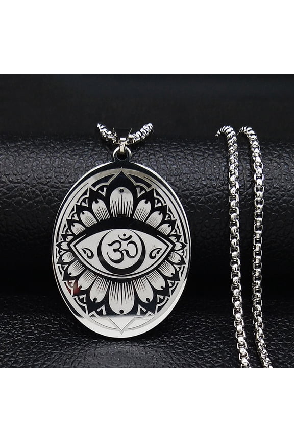 New style lotus Mara Necklaces Chain for Women/Men Indian Yoga Mandala 14K White Gold Necklaces Jewelry