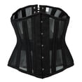 thumbnail image 1 of New style palace mesh 26 steel bone girdle waist clip shapewear hollow breathable fish bone tummy control waist clip - black - XXL, 1 of 5