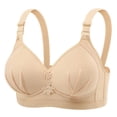 thumbnail image 1 of New summer arrivals SMihono Full Coverage Bras for Women V Neck Breathing No Underwire Thin Strap Everyday Comfortable Push Up Bras Beige 44, 1 of 2