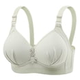 thumbnail image 1 of New summer arrivals SMihono Full Coverage Bras for Women V Neck Breathing No Underwire Thin Strap Everyday Comfortable Push Up Bras Green 36, 1 of 8
