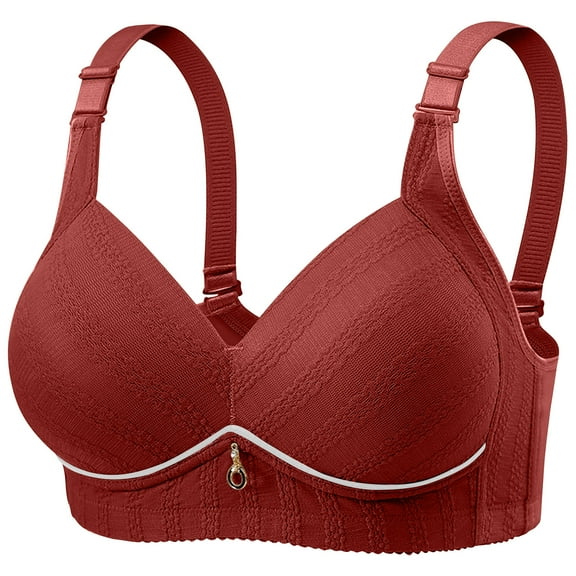 SMihono High Support Bras for Women Adjustable Strap Full Coverage Up Bras Comfortable No Underwire Wireless Bras Bra Women Red XXXL