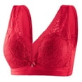 thumbnail image 1 of New summer arrivals SMihono Lace Bra for Women Wireless Full Coverage Breathable Anti-Sagging Supportive Soft Comfort Daily Lounge Everyday Bras Wine 44, 1 of 2