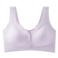 thumbnail image 1 of New summer arrivals SMihono Womens Wireless Push Up Bra Front Closure Comfort Seamless Ultra-Thin Super Gather Bra Sagging Breasts for Older Women Purple XL, 1 of 3