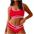 thumbnail image 1 of New summer arrivals UTSJKR High Waist Bikini Sets for Women Sporty Color Block Two Piece Swimsuits Tummy Control Cheeky Bathing Suits 2025 Summer Fashion Red M, 1 of 7