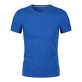 thumbnail image 1 of New summer arrivals YLSDY Men's Short Sleeve Workout T-Shirt Quick Dry Stretch Athletic Running Tops Tee Lightweight Casual Performance Shirts Blue S, 1 of 5