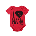 thumbnail image 1 of New summer newborn baby  boy baby girl cotton breathable jumpsuit I love NANA letter printed jumpsuit, 1 of 5