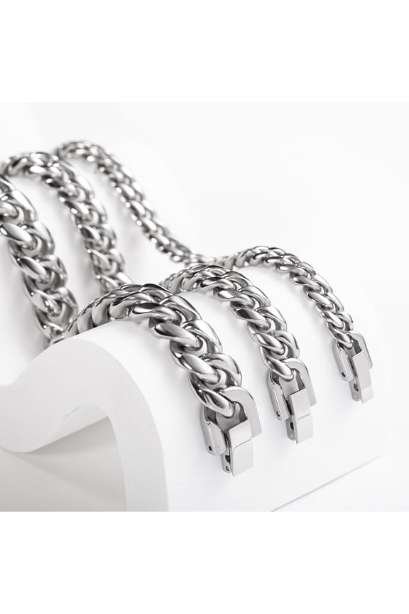 New titanium steel Cuban chain necklace, personalized Cuban chain 16 inches to 22 inches