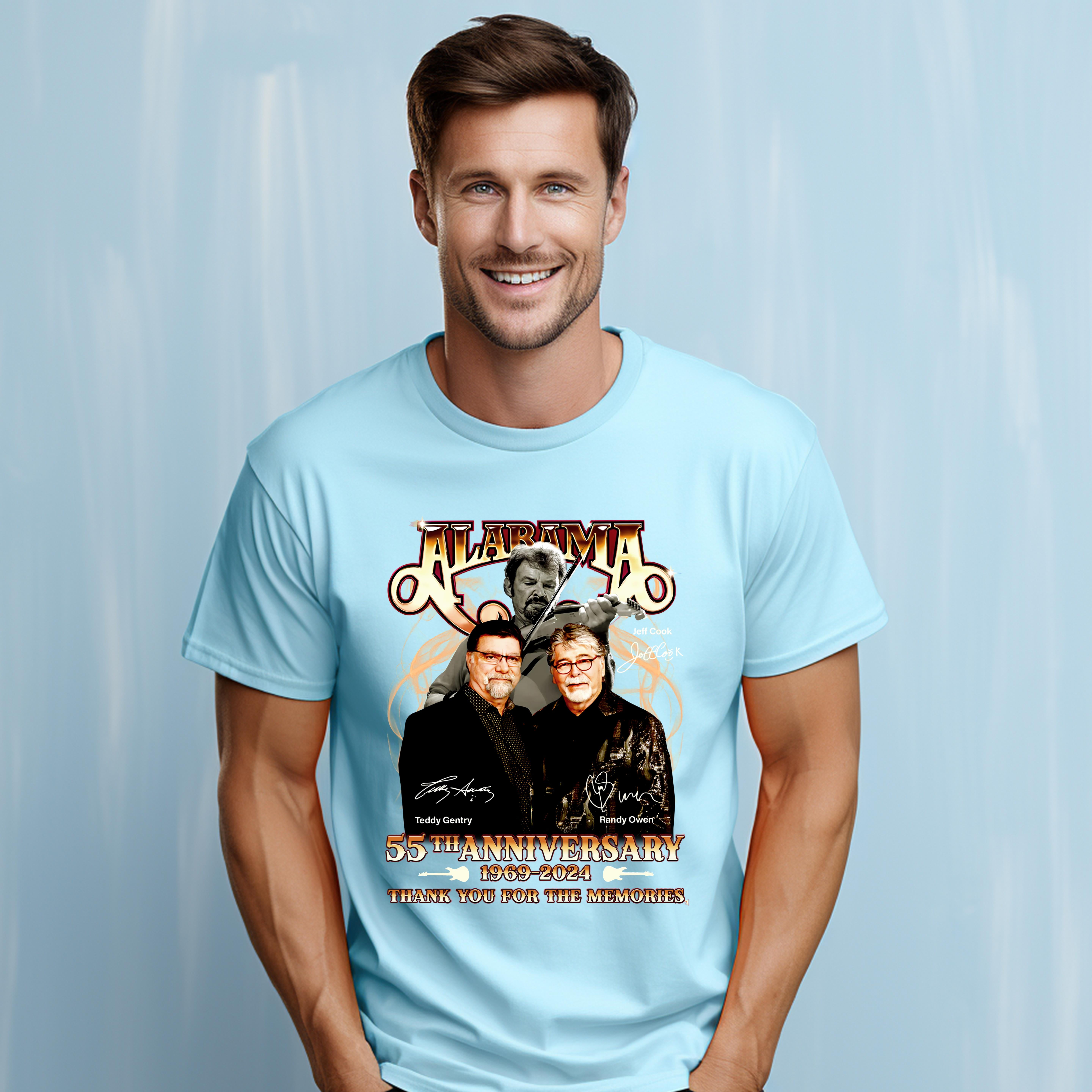 New trend tshirts, Alabama Band 55th Anniversary 19692024 Signature