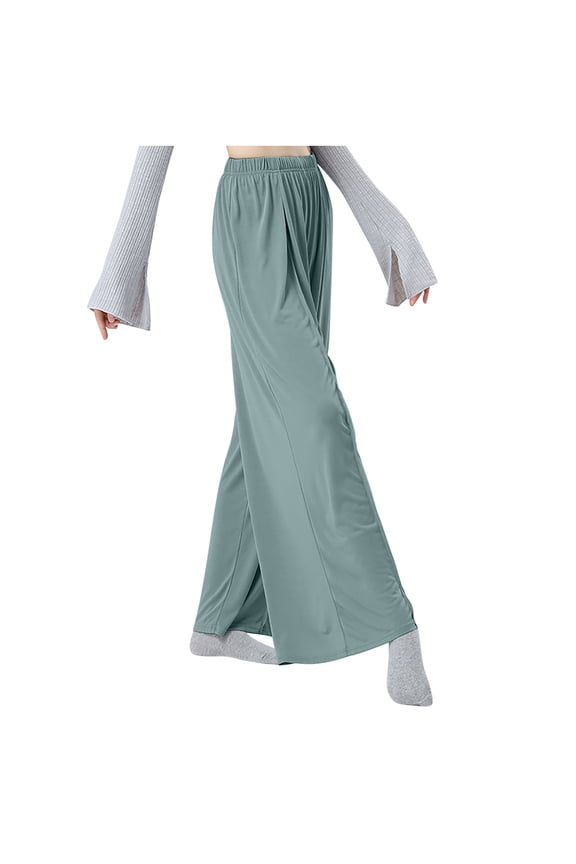 Bell Bottom,Fashion Womens Casual Solid Color Elastic Loose Pants Straight Wide Leg Trousers Pants