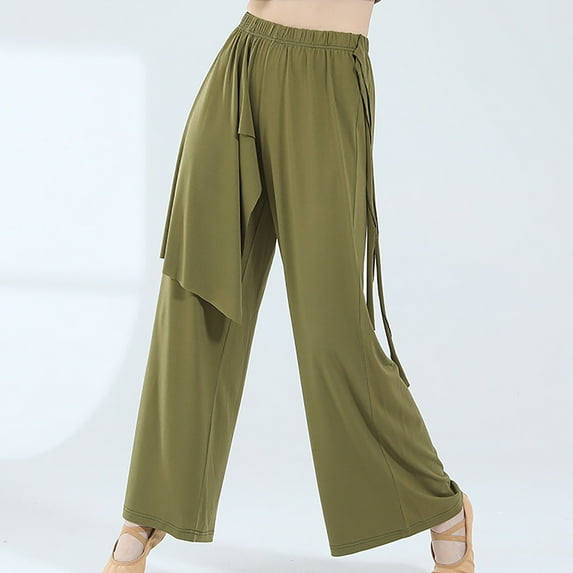 GaThRRgYP Bell Bottoms for Women,Fashion Womens Casual Solid Color Elastic Loose Pants Straight Wide Leg Trousers Pants