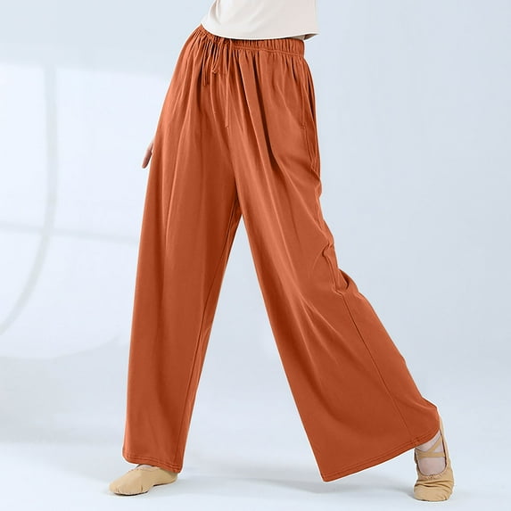 Black*Friday Deals 2025 Womens Clothes Clearance GaThRRgYP Jeans Wide Leg,Fashion Womens Casual Solid Color Elastic Loose Pants Straight Wide Leg Trousers Pants