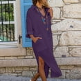 thumbnail image 1 of Black*Friday Deals Clearance GaThRRgYP Womens Summer Dresses under $10,Women's Fashion Solid Long Sleeve Pockets Turn Down Collar Dresses, 1 of 7
