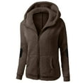 thumbnail image 1 of New trending & for spring GaThRRgYP Coats for Women Plus Size,Women Hooded Sweater Coat Winter Warm Wool Zipper Coat Long Sleeve Outwear Coffee S, 1 of 3