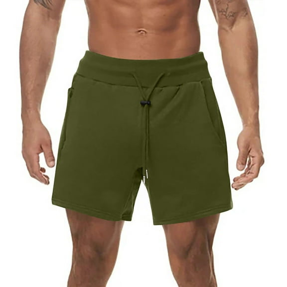 New trending & for spring Viikei Men's Carpenter Shorts,Men's Casual Solid Color Casual Drawstring Pockets Elastic Sports Shorts Army Green XL
