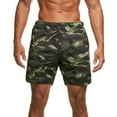 thumbnail image 1 of New trending & for spring Viikei Men's Shorts in Lightweight Cotton,Men's Casual Printing Casual Drawstring Pockets Elastic Sports Shorts Green S, 1 of 7