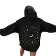 thumbnail image 1 of GaThRRgYP Oversized Sweatshirt for Women Hoodies,Women's Casual Printed Round Neck Long Sleeved Loose Hooded Sweatshirts Black S, 1 of 5