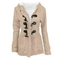 thumbnail image 1 of New trends for her GaThRRgYP Jackets for Women,Women Winter Warm Hooded Jacket Long Sleeve Hooded Outerwear with Pocket Khaki XXL, 1 of 9