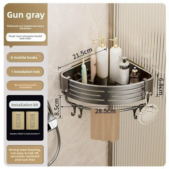 New triangular storage rack for bathroom, no drilling wall mounted toilet, washbasin, triangular corner bathroom storage