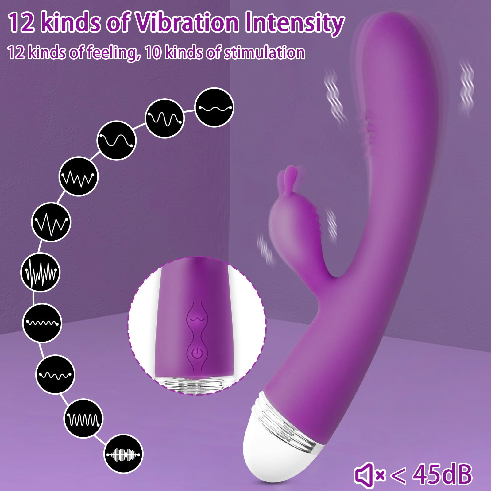 New upgraded sextoy Vibrators Female Rabbit Sex Toy with Bunny Ears 10  Vibrations Waterproof Female Vibratorss for Beginners Adults Purple -  Walmart.com