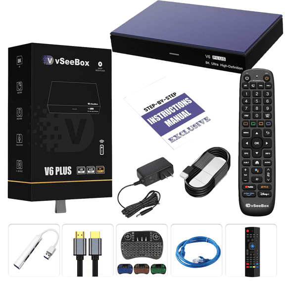 New vSeeBox V6 Plus (2026) Android TV Box|4GB+64G Wi-Fi 6 8K HD