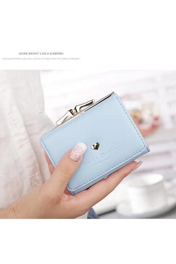 New wallet women's short change bag Korean version female student mini cute folding small wallet multi-card card bag tide