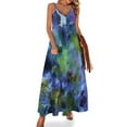 New watercolor in purple and green Sleeveless Dress Women's skirt