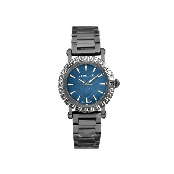Versace Greca Glam 40mm Blue Dial Gunmetal Men Watch VE6D00423