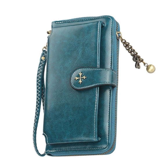 New women's long purse multifunctional zipper mobile phone bag fashion buckle hand bag