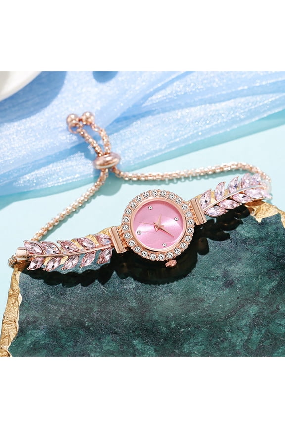 New women's quartz watch with rhinestones, small dial, slim bracelet, freely adjustable accessory quartz watch