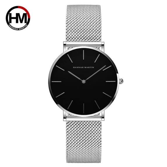 New women's watch, quartz watch with Japanese movement, waterproof women's wristwatch, Nordic light luxury minimalist style, stainless steel mesh strap, slim women's watch