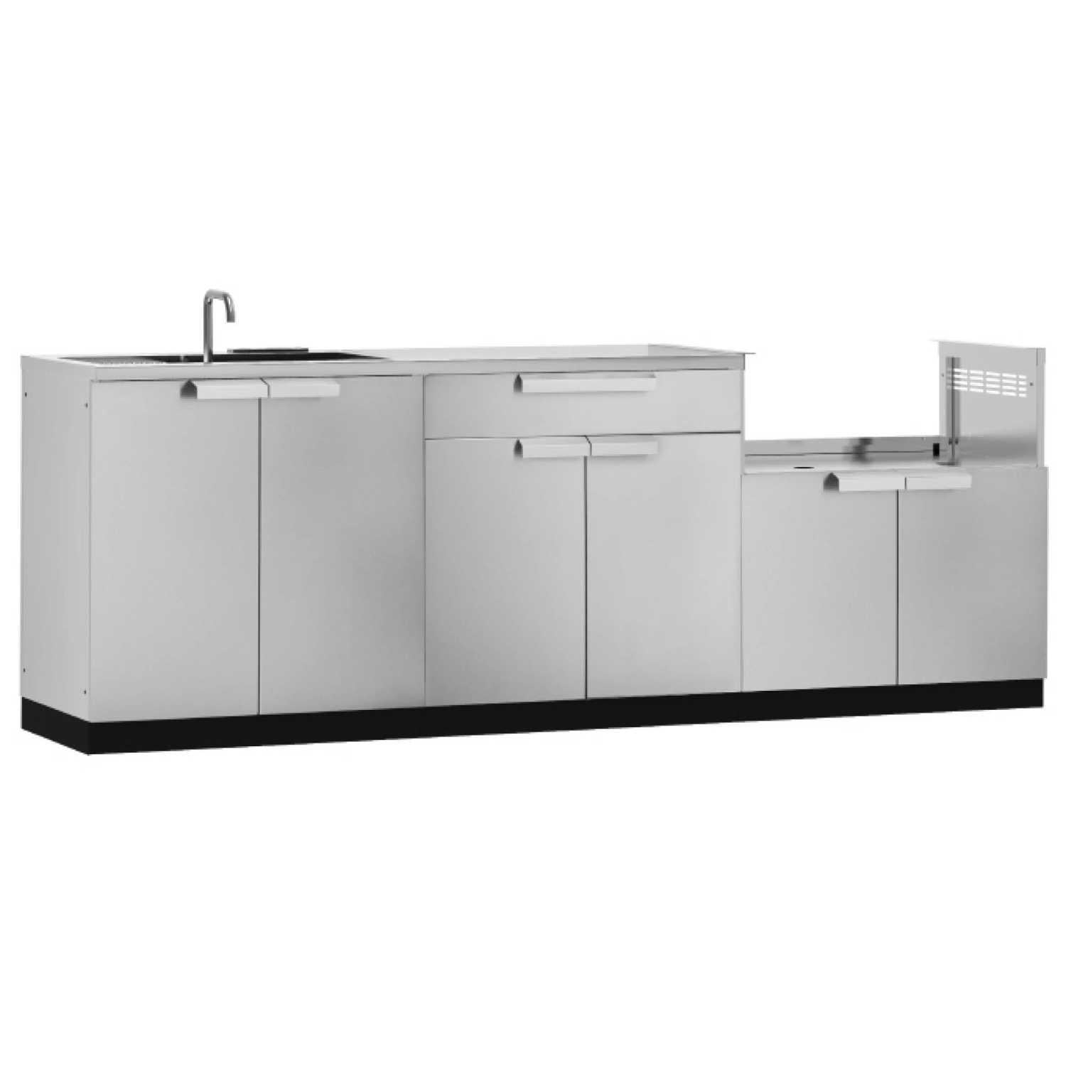 Stainless Steel Modern Outdoor Kitchen Cabinet Set with Countertop