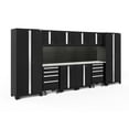 thumbnail image 1 of NewAge Products Bold Series Black 12 Piece Cabinet Set, Heavy Duty 24-Gauge Steel Garage Storage System, Slatwall / LED Lights Included, 1 of 5