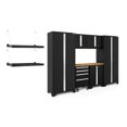 thumbnail image 1 of NewAge Products Bold Series Black 9 Piece Cabinet Set, Heavy Duty 24-Gauge Steel Garage Storage System, Wall Mounted Shelf Included, 1 of 17