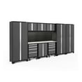 thumbnail image 1 of NewAge Products Bold Series Gray 10 Piece Cabinet Set, Heavy Duty 24-Gauge Steel Garage Storage System, Slatwall / LED Lights Included, 1 of 5