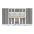 thumbnail image 1 of NewAge Products Bold Series Platinum 9 Piece Cabinet Set, Heavy Duty 24-Gauge Steel Garage Storage System, Slatwall / LED Lights Included, 1 of 14