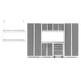 thumbnail image 1 of NewAge Products Bold Series Platinum 9 Piece Cabinet Set, Heavy Duty 24-Gauge Steel Garage Storage System, Wall Mounted Shelf Included, 1 of 14