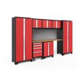thumbnail image 1 of NewAge Products Bold Series Red 8 Piece Cabinet Set, Heavy Duty 24-Gauge Steel Garage Storage System, Slatwall Included, 1 of 14